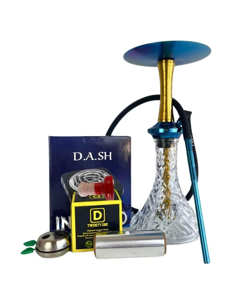 PACK DIAVLA HOOKAH LUXURY DORADO-AZUL