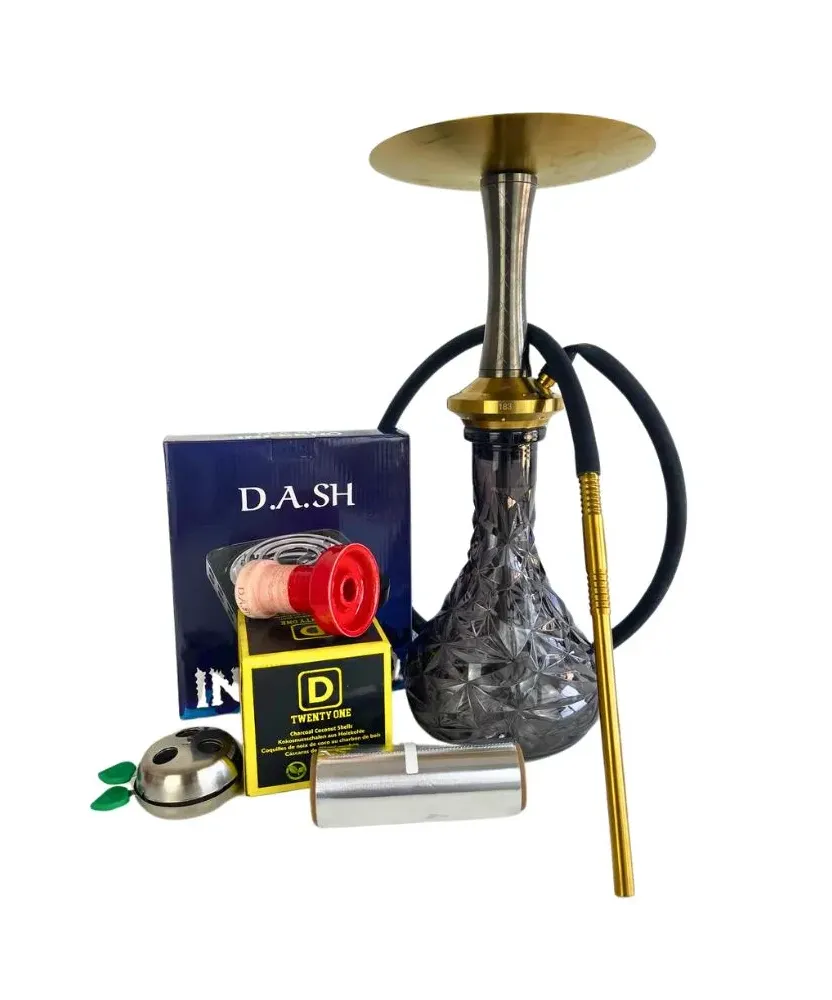 PACK DIAVLA HOOKAH LUXURY NEGRO-DORADO