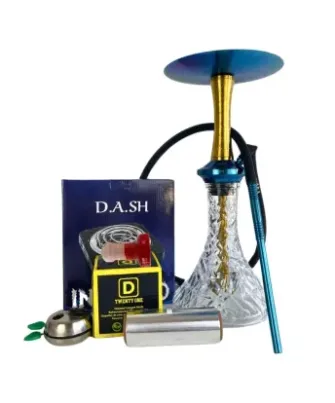 PACK DIAVLA HOOKAH LUXURY DORADO-AZUL