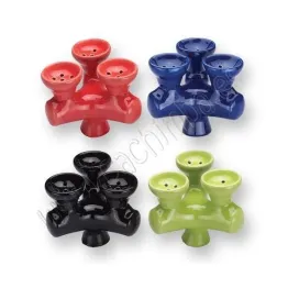 Cazoleta triple para cachimbas